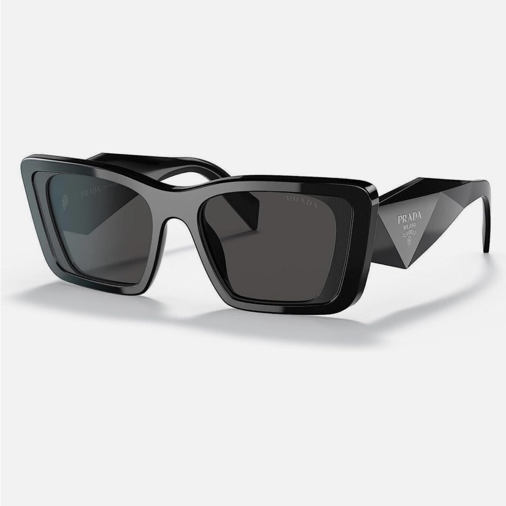 Prada Glossy Black Geometric Sunglasses